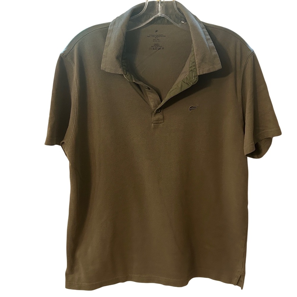 Fabletics Polo Shirt‎ Moisture Wicking Athletic Golf Casual Olive Green large